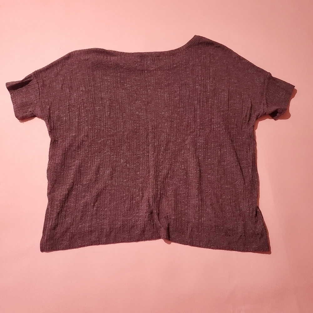 American Eagle Outfitters Dark Pulb Super Soft Cozy Cropped Knit Top - Picture 5 of 5